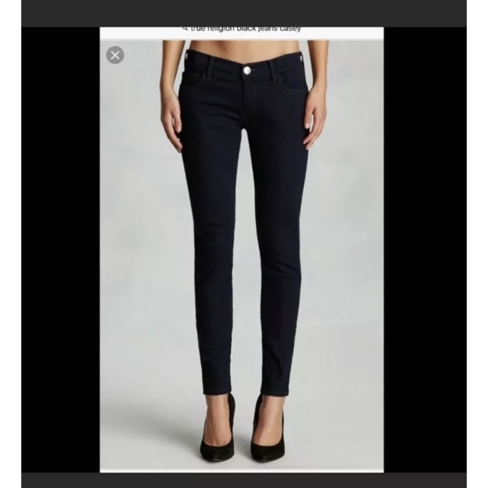 True Religion Casey Low Rise Skinny Black Jeans